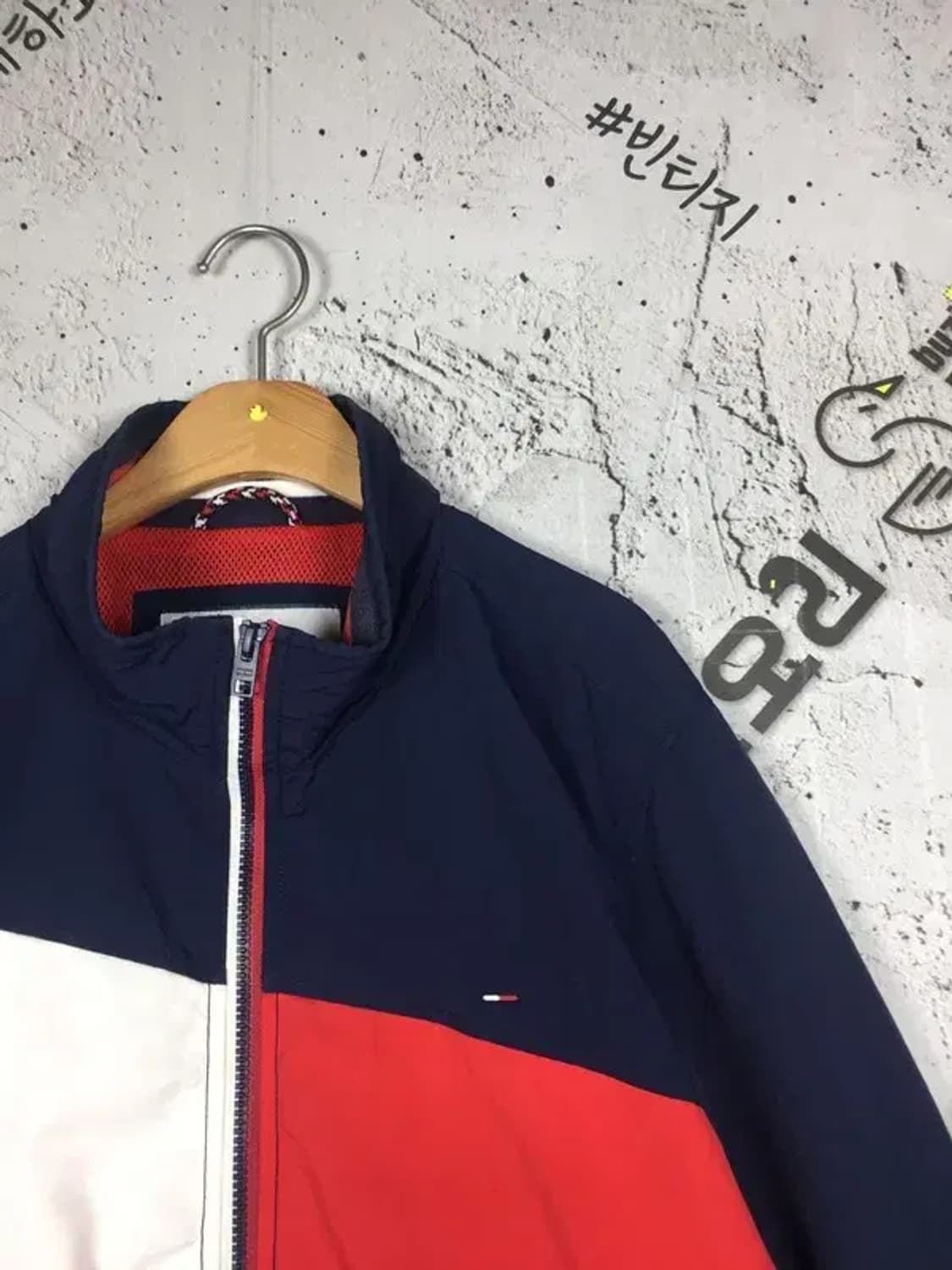 타미힐피거 배색 바람막이 자켓 네이비 L 3800200 상품이미지4
