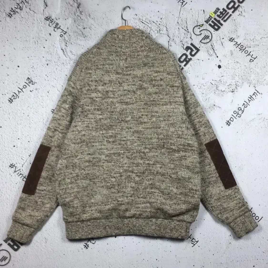 빈폴 니트 스웨터 집업 점퍼 멜란지 베이지 100 2400098 상품이미지2