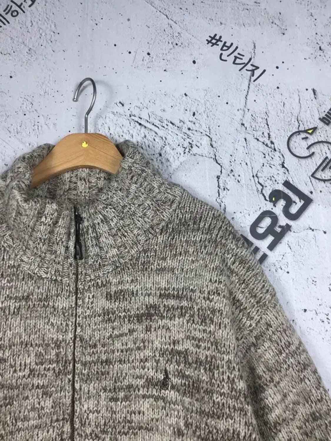 빈폴 니트 스웨터 집업 점퍼 멜란지 베이지 100 2400098 상품이미지4
