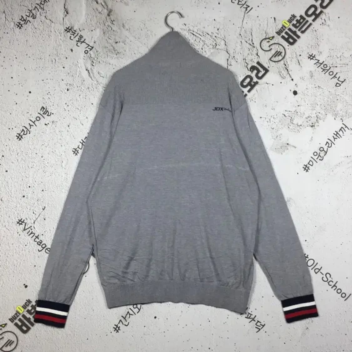 제이디엑스 골프 반집업 터틀넥 니트 스웨터 그레이 110 2400101 상품이미지2