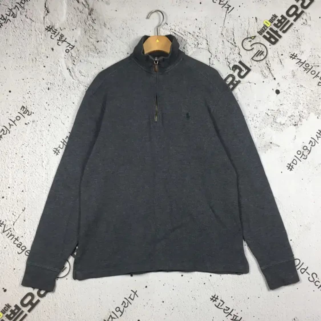 폴로랄프로렌 코튼 하트집업 니트 스웨터 그레이 S 2400104 상품이미지1