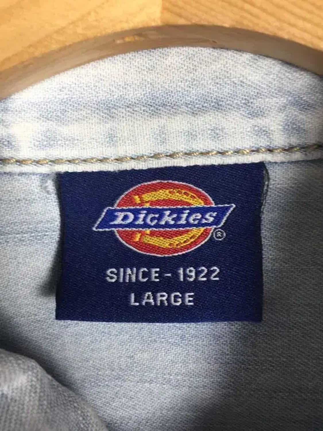 디키즈 포켓 워시드 데님 셔츠 연청 LARGE 1100373 상품이미지7