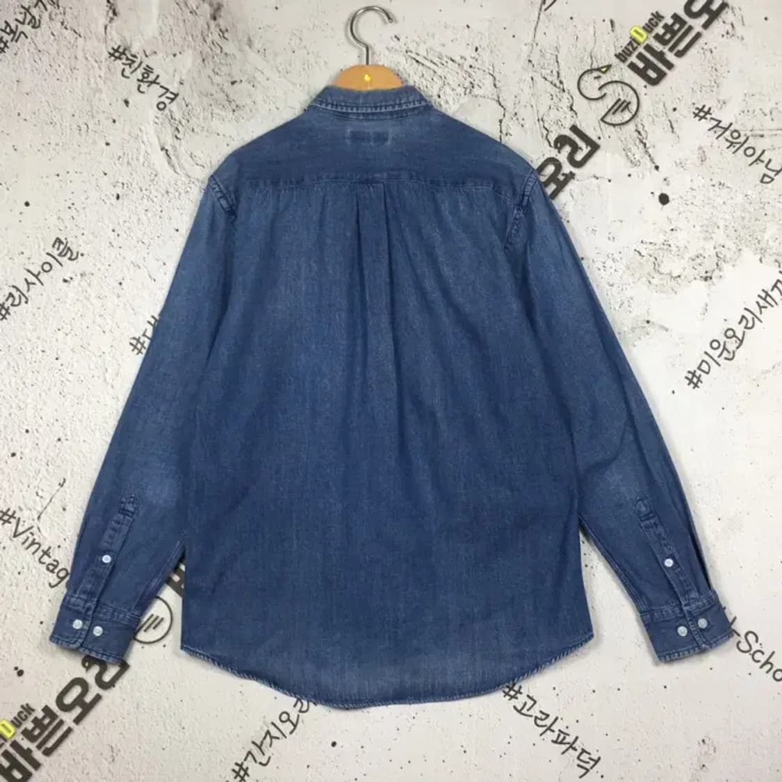 헤지스 긴팔 데님 셔츠 중청 M 1100374 상품이미지2