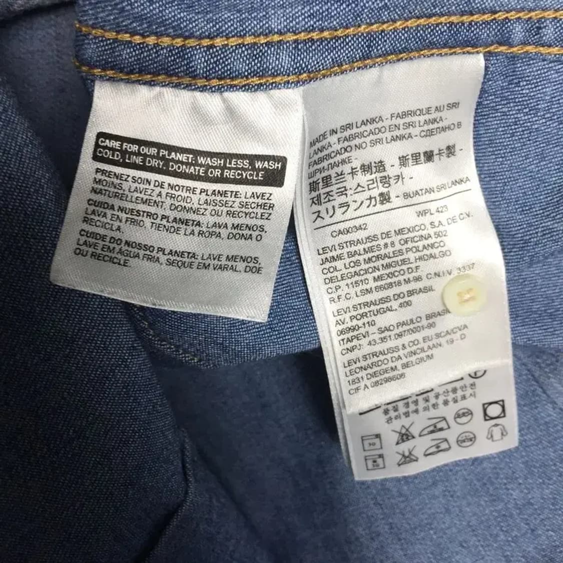 리바이스 여성 클래식 웨스턴 데님 셔츠 진청 XS 1100379 상품이미지8