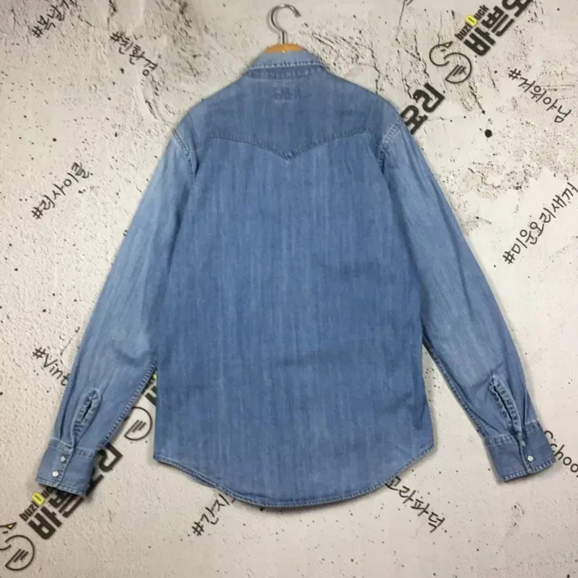 리바이스 웨스턴 데님 셔츠 라이트 워시 연청 M 1100375 상품이미지2