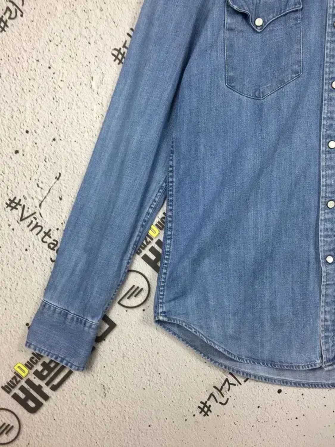 리바이스 웨스턴 데님 셔츠 라이트 워시 연청 M 1100375 상품이미지5