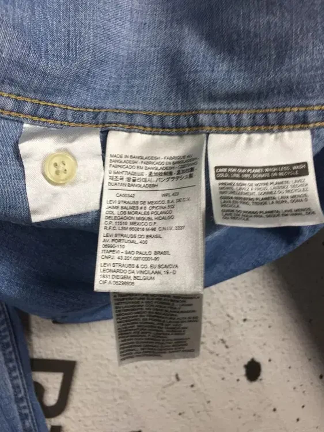 리바이스 웨스턴 데님 셔츠 라이트 워시 연청 M 1100375 상품이미지8