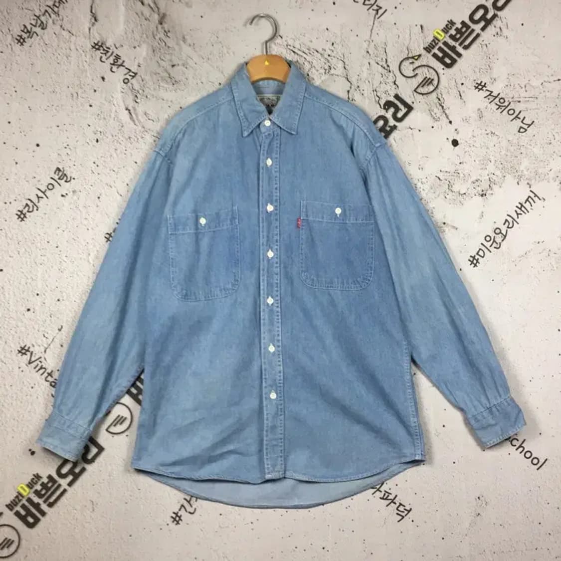 리바이스 포켓 데님 셔츠 라이트 워시 연청 M 1100376 상품이미지1