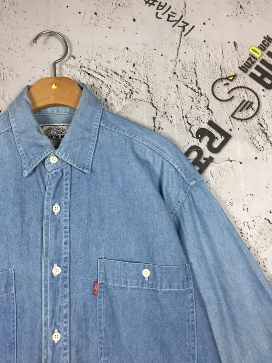 리바이스 포켓 데님 셔츠 라이트 워시 연청 M 1100376 상품이미지4
