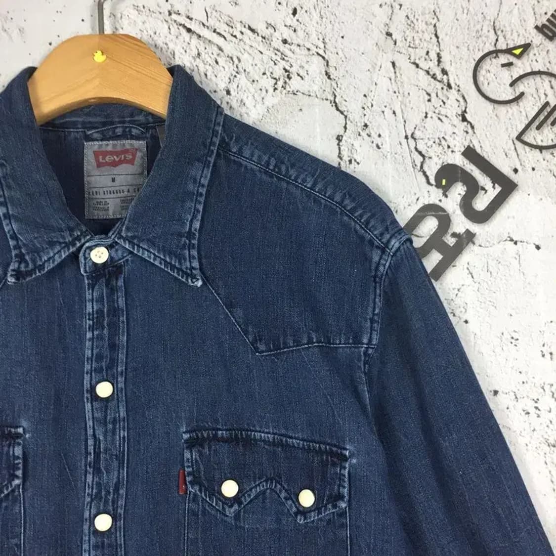 리바이스 웨스턴 데님 셔츠 진청 M 1100377 상품이미지4