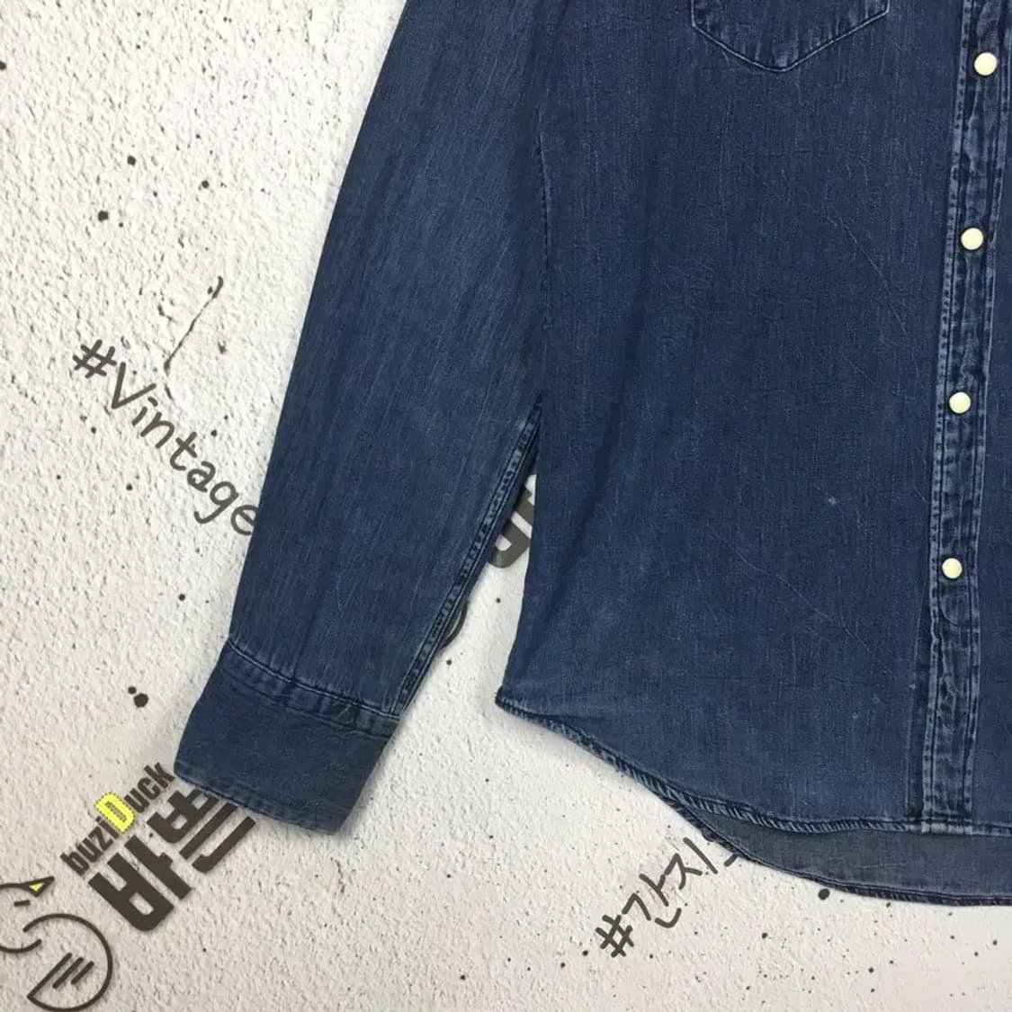 리바이스 웨스턴 데님 셔츠 진청 M 1100377 상품이미지5