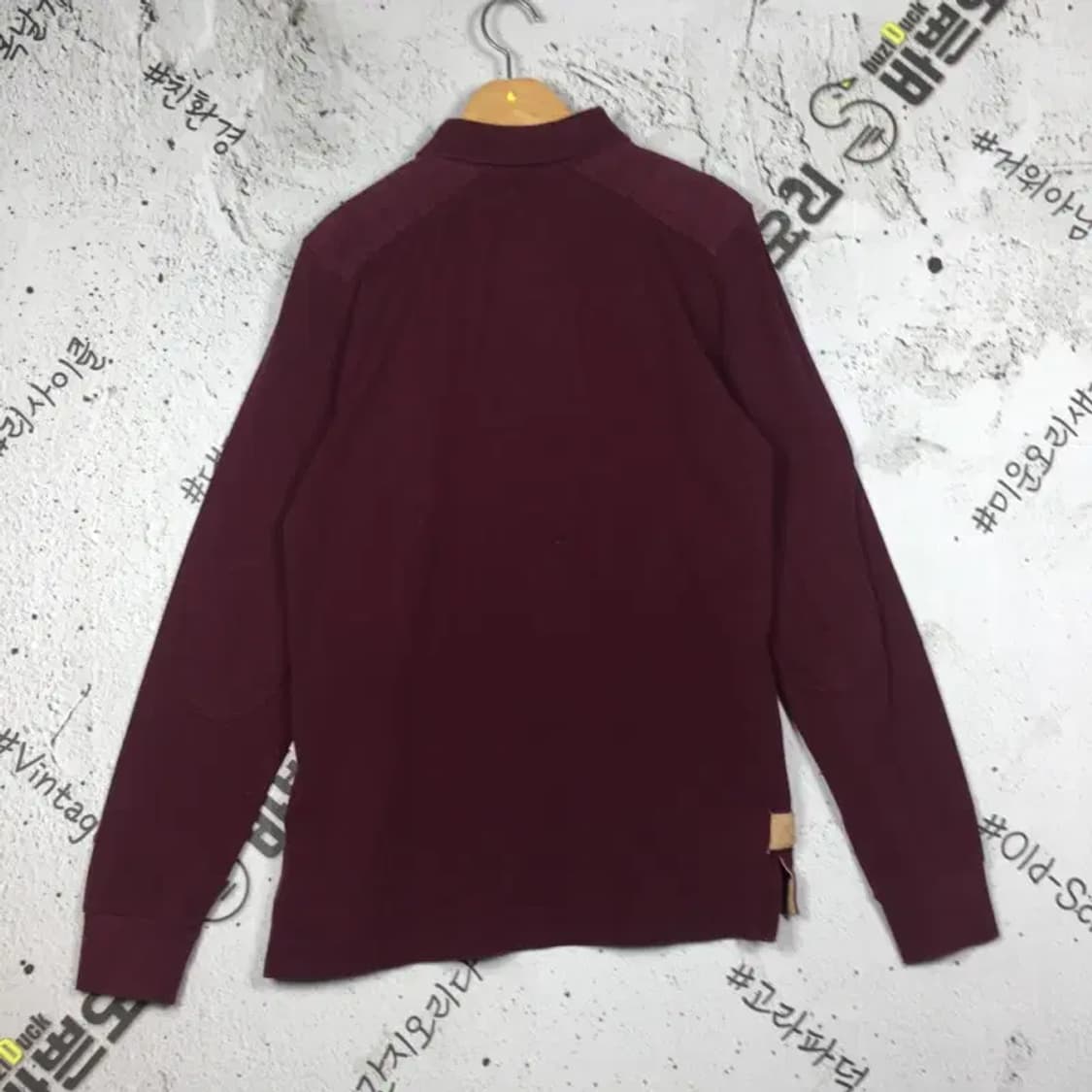 헤지스 퍼피 긴팔 캐주얼 슬림핏 카라티 와인 100 2100171 상품이미지2