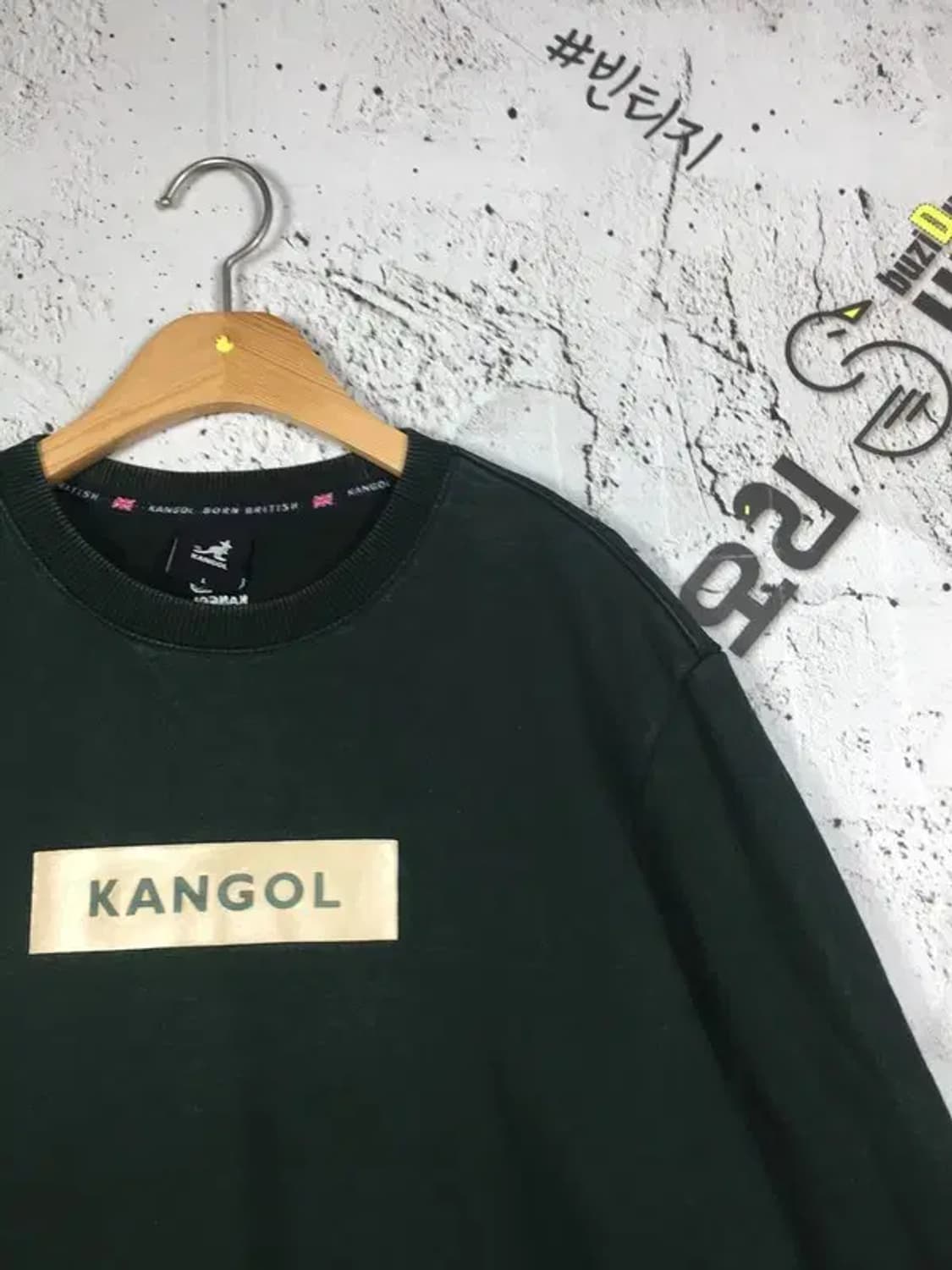 캉골 미드 박스로고 코튼 맨투맨 빈티지 그린 L 2200251 상품이미지4