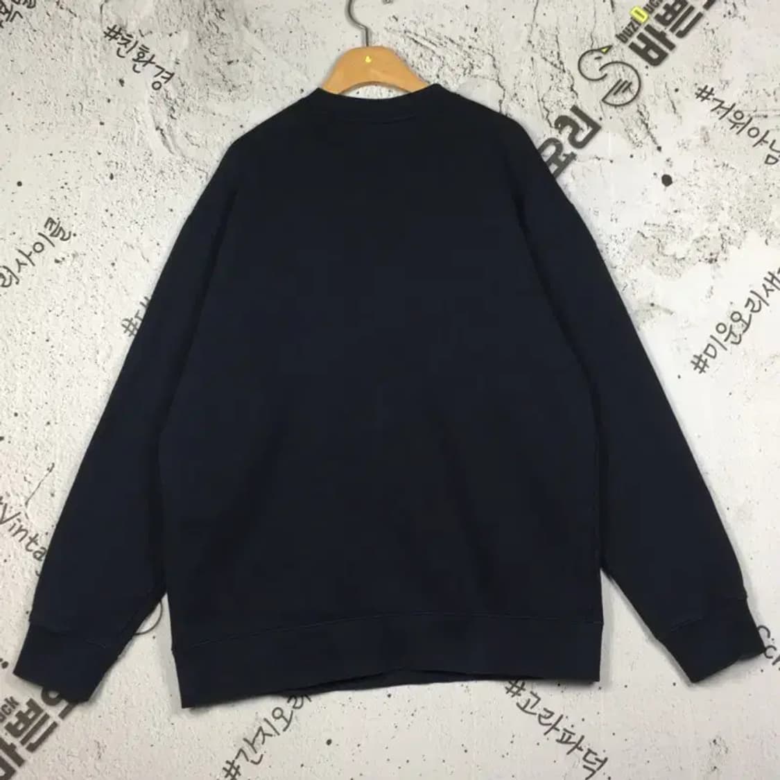 커버낫 기모 플리스 엠보로고 맨투맨 네이비 L 2200252 상품이미지2