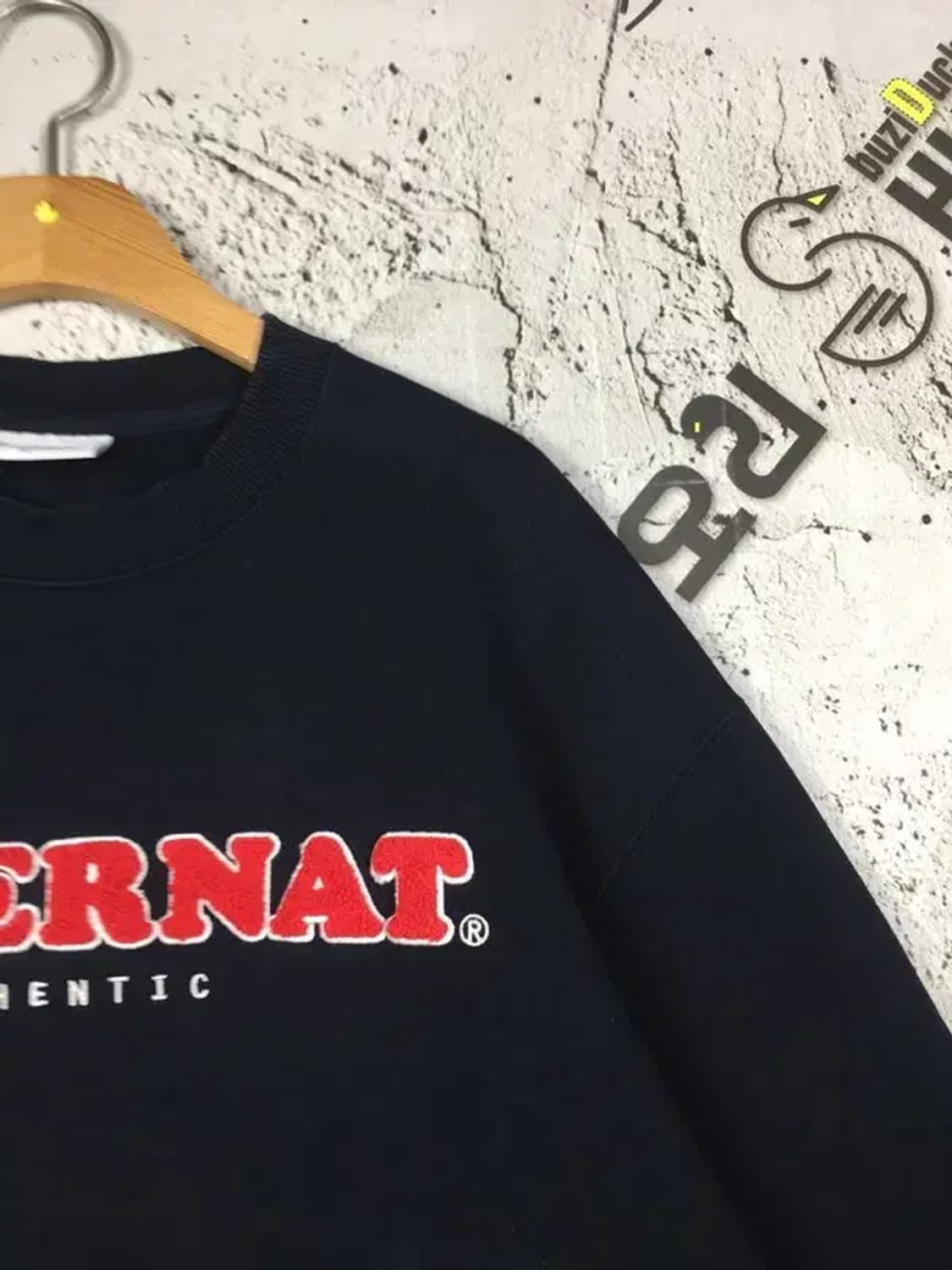 커버낫 기모 플리스 엠보로고 맨투맨 네이비 L 2200252 상품이미지4