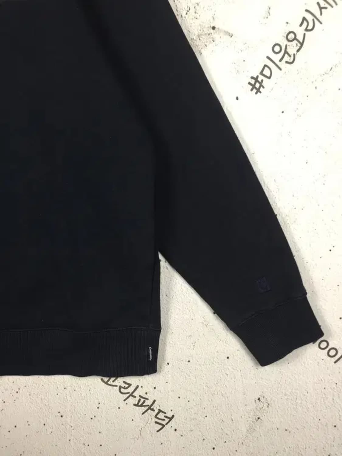 커버낫 기모 플리스 엠보로고 맨투맨 네이비 L 2200252 상품이미지7