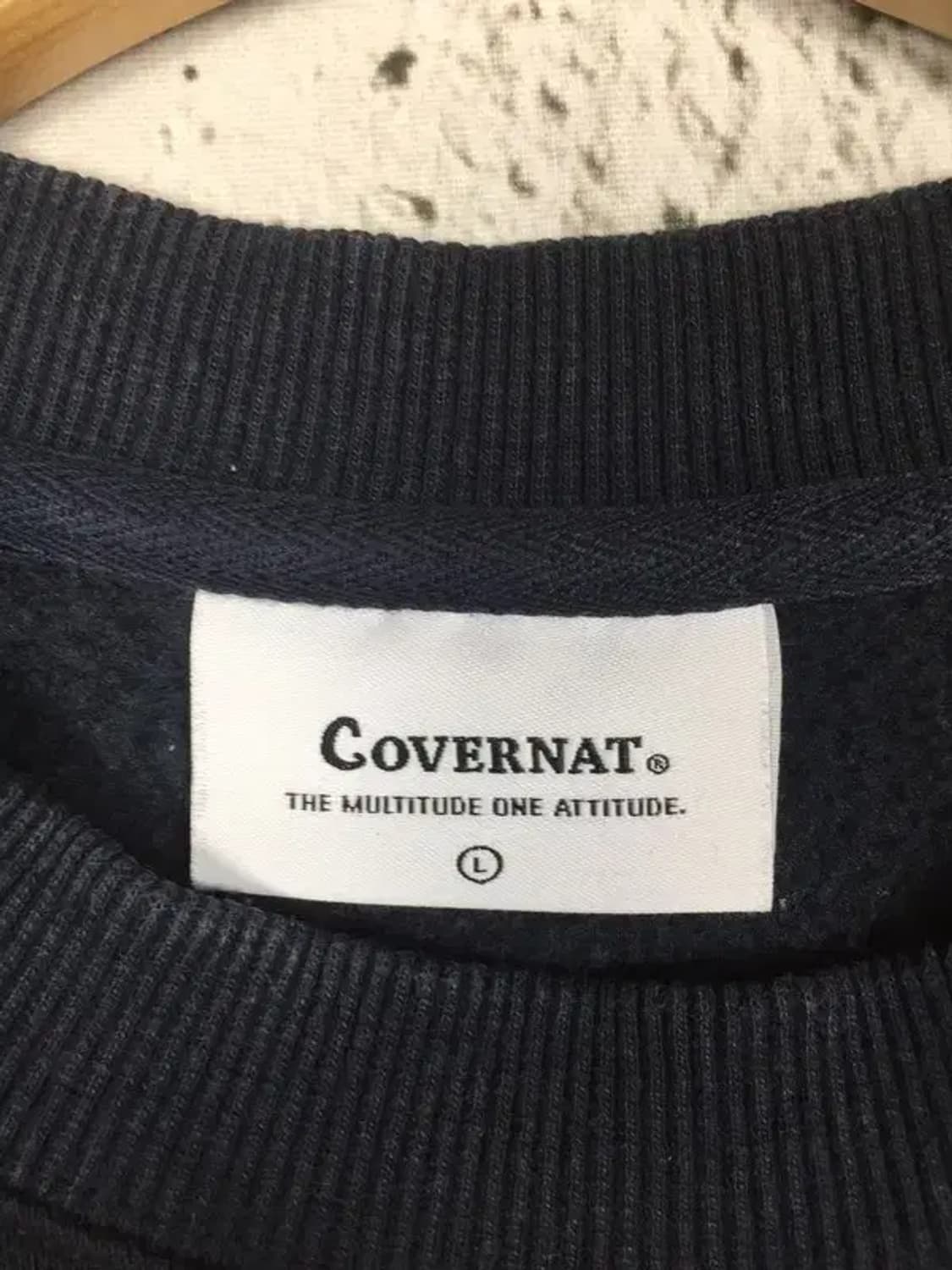 커버낫 기모 플리스 엠보로고 맨투맨 네이비 L 2200252 상품이미지8