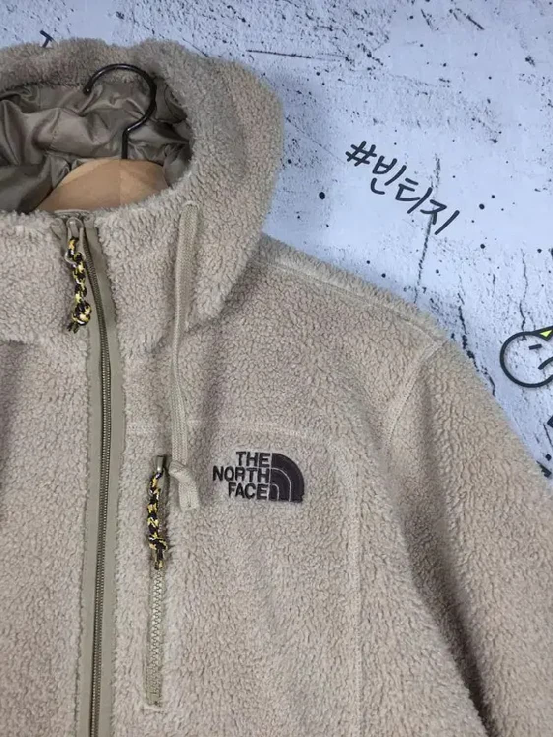 노스페이스 여성 후드 롱 플리스 코트 베이지 XS/85 3400192 상품이미지5