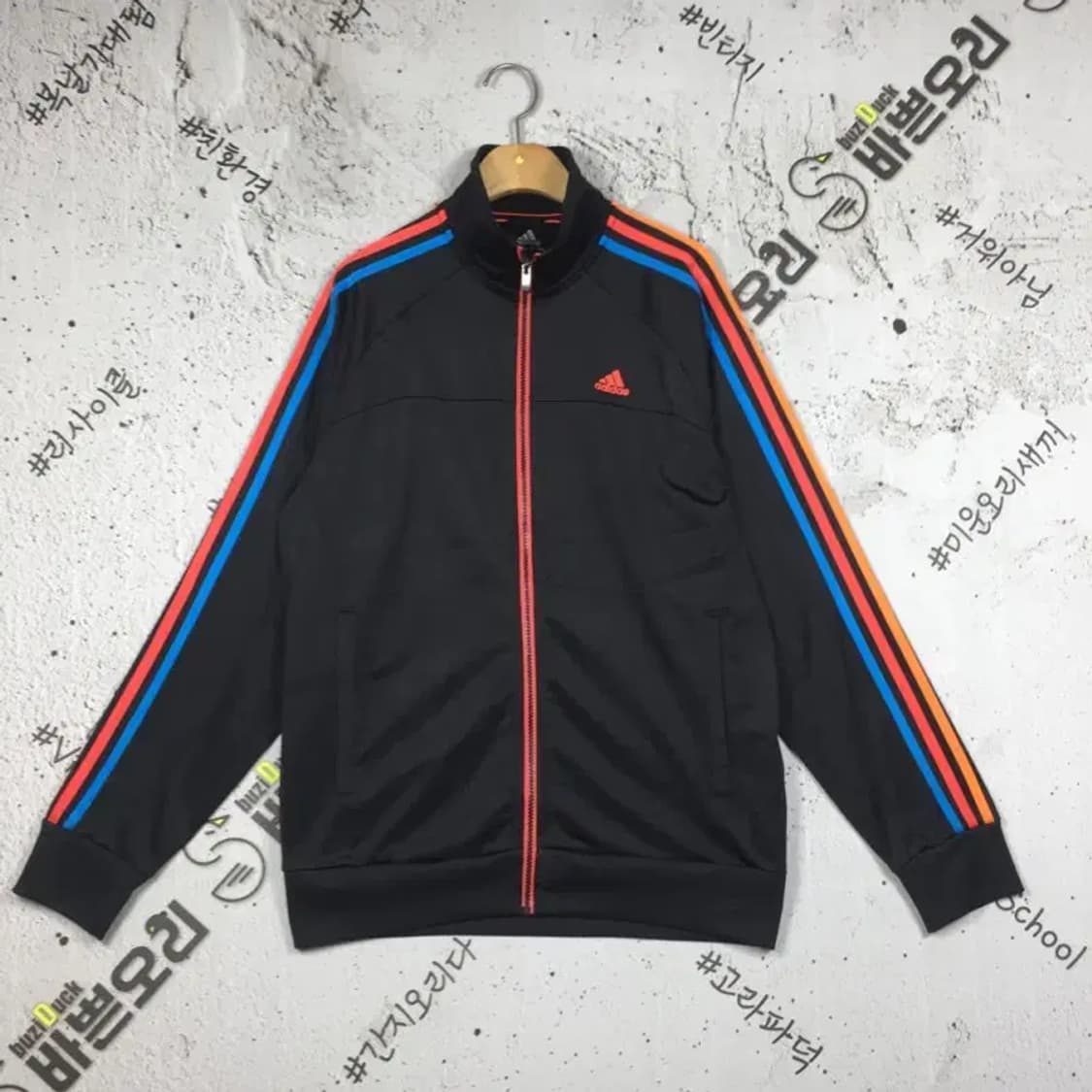 아디다스 에센셜 멀티컬러 삼선 져지 자켓 블랙 L 3100265 상품이미지1