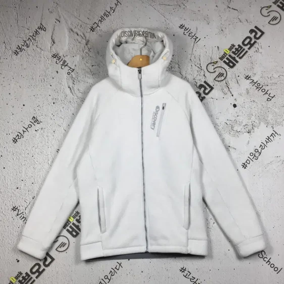 디스커버리 집업 후드 후리스 점퍼 라이트 화이트 95 3400190 상품이미지1