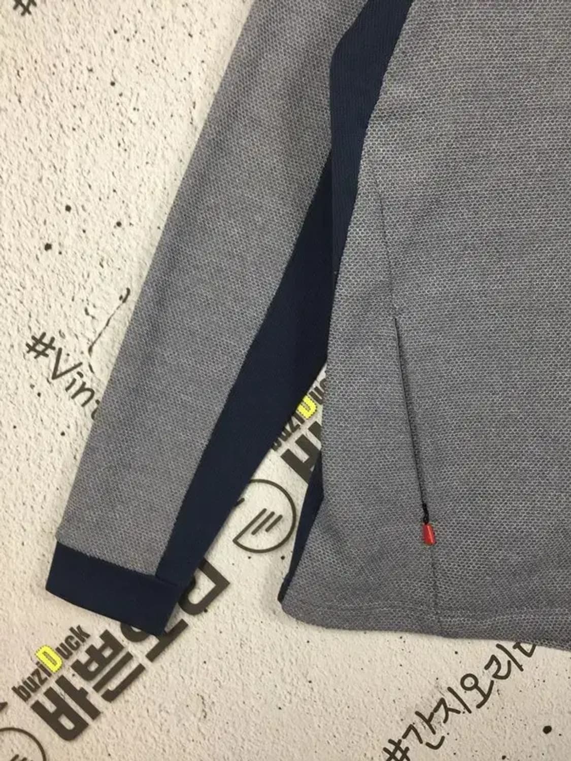 데상트 트레이닝 허니콤 플리스 탑 집업 그레이 M 3400191 상품이미지6