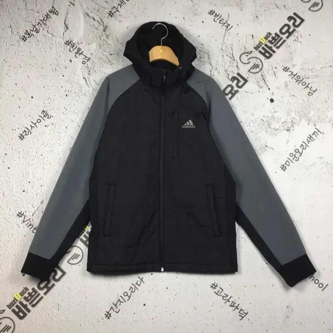 아디다스 하이브리드 패디드 후드 자켓 블랙 100 3400187 상품이미지1