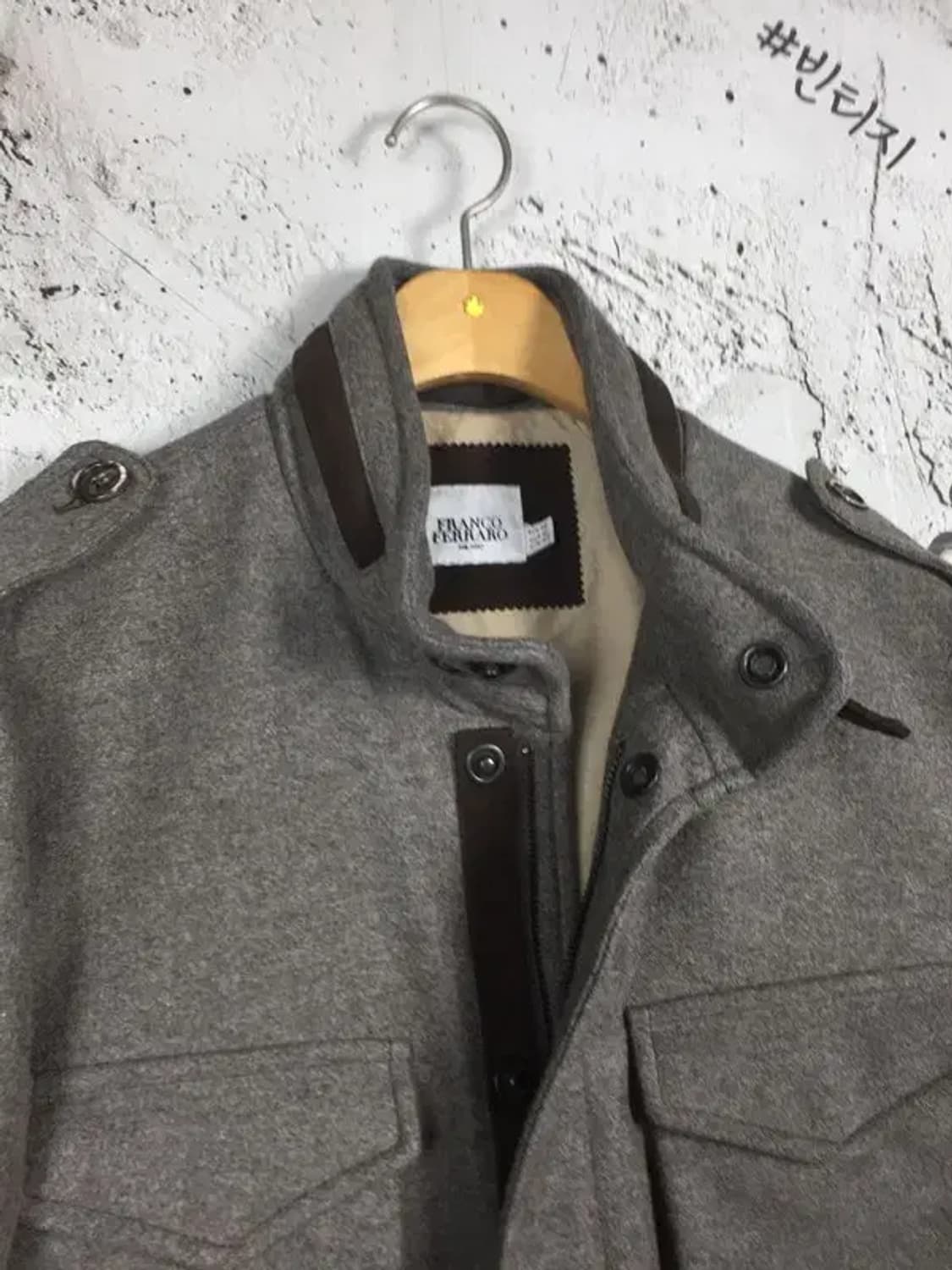 프랑코 페라로 모직 하프 점퍼 자켓 그레이 105 3400193 상품이미지4