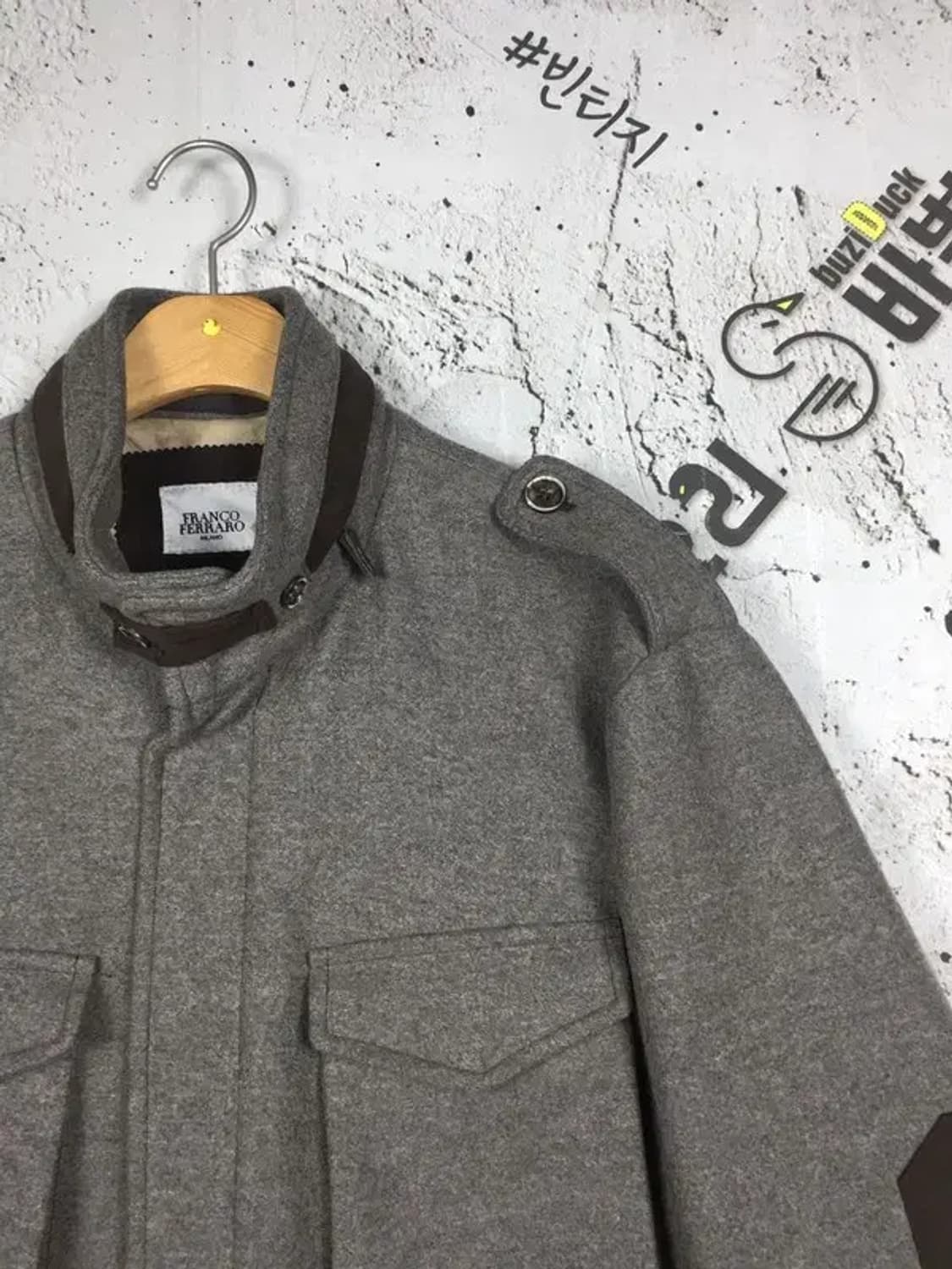 프랑코 페라로 모직 하프 점퍼 자켓 그레이 105 3400193 상품이미지5