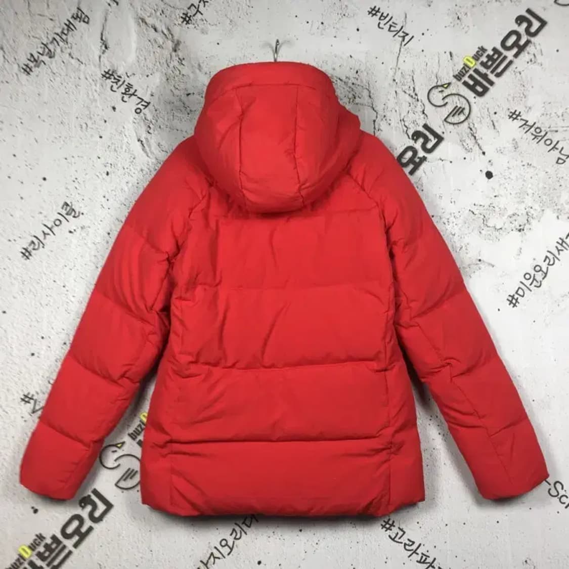 데상트 여성 덕다운 미들 패딩 점퍼 레드 90 3400195 상품이미지2