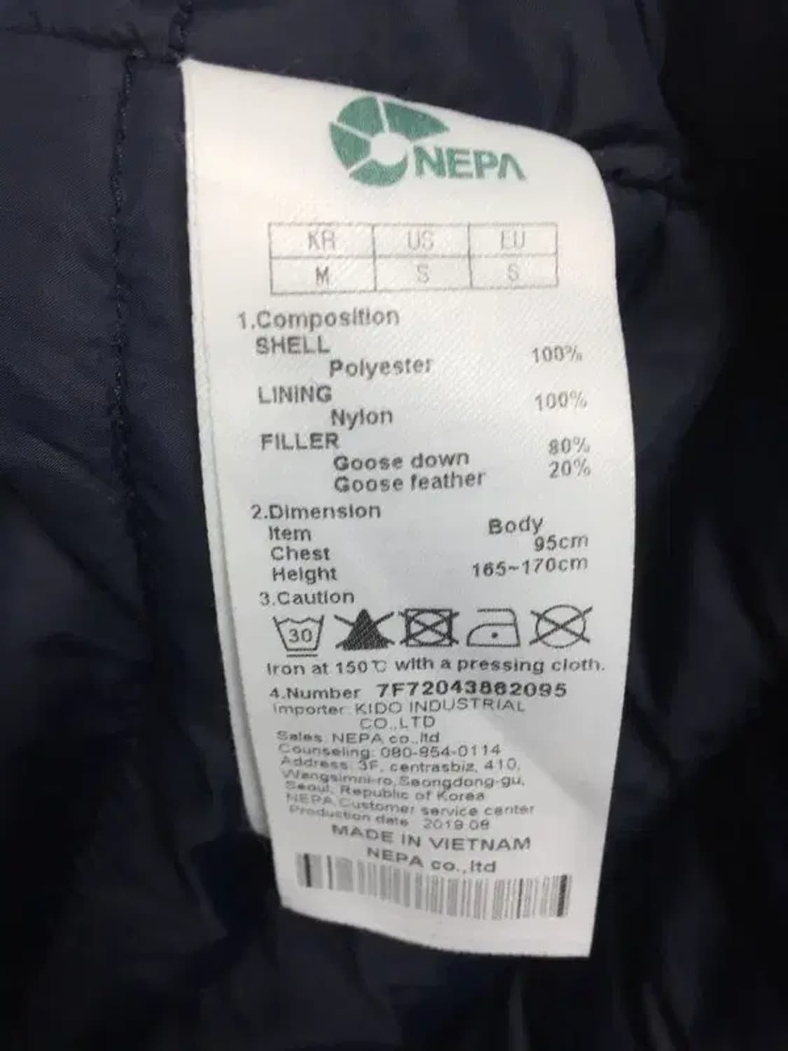 네파 고어텍스 구스다운 패딩 점퍼 코트 네이비 95 3400203 상품이미지9