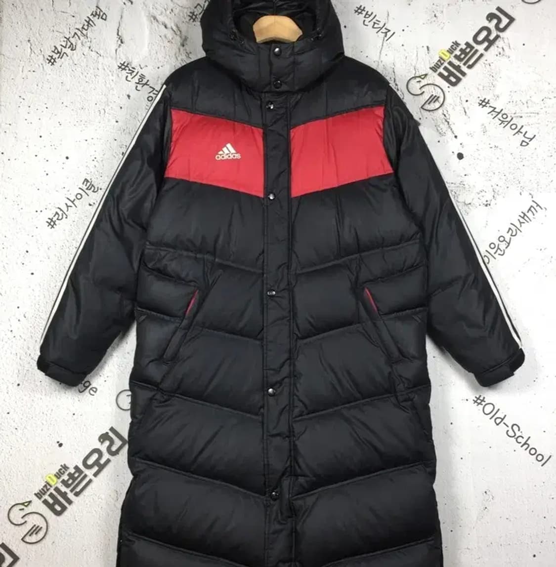 아디다스 티로11 덕다운 롱패딩 점퍼 레드블랙 95 3400200 상품이미지1