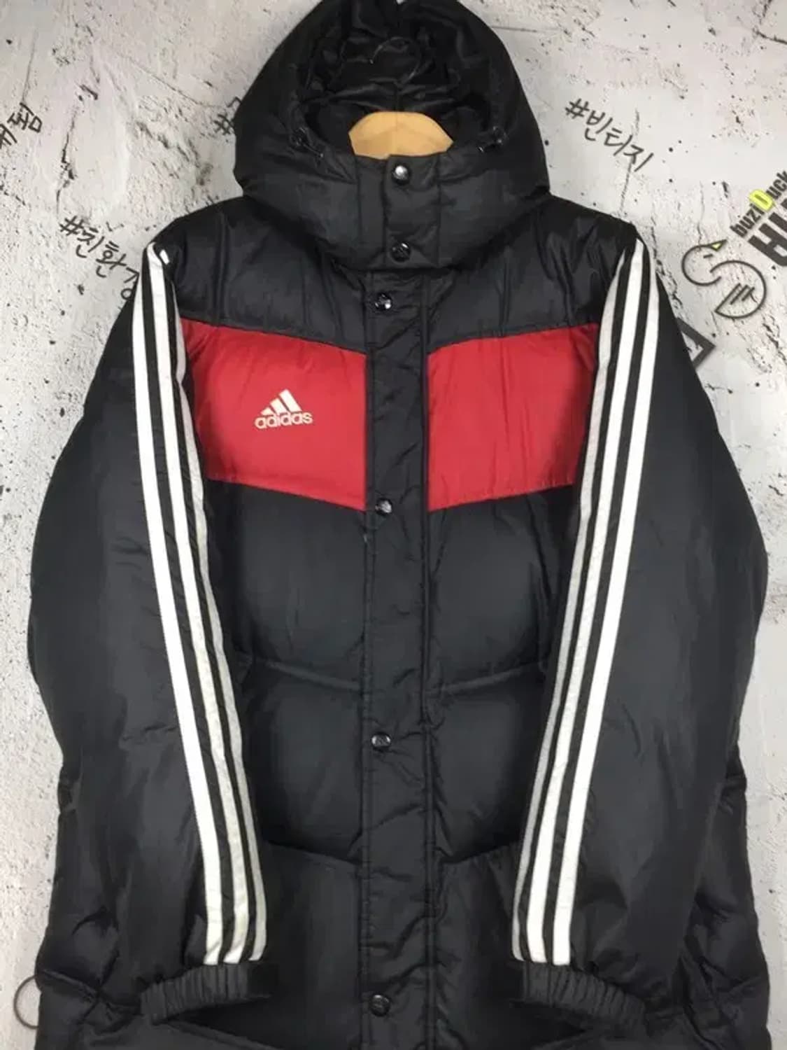 아디다스 티로11 덕다운 롱패딩 점퍼 레드블랙 95 3400200 상품이미지9