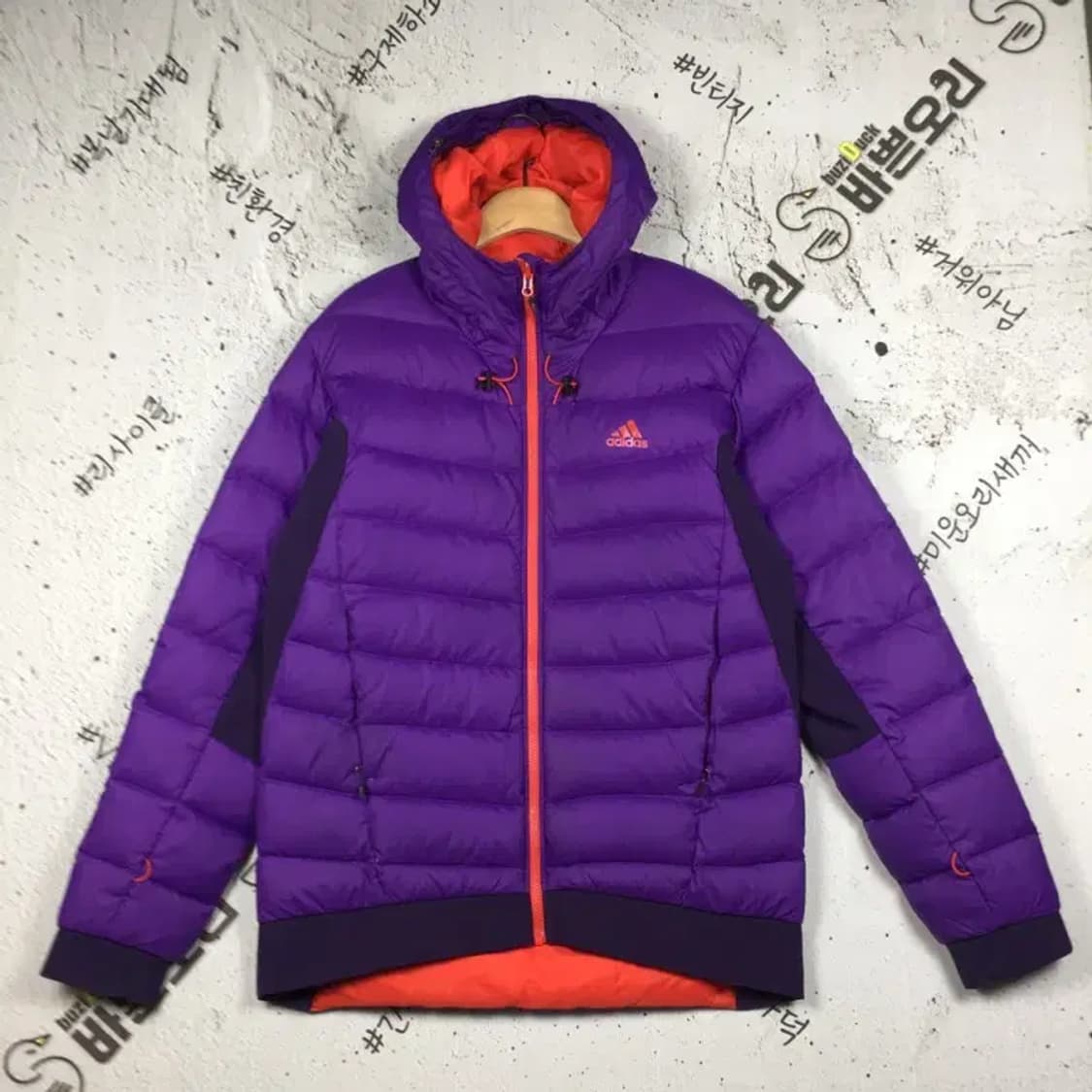 아디다스 덕다운 패딩 점퍼 오렌지 퍼플 110 3400202 상품이미지1