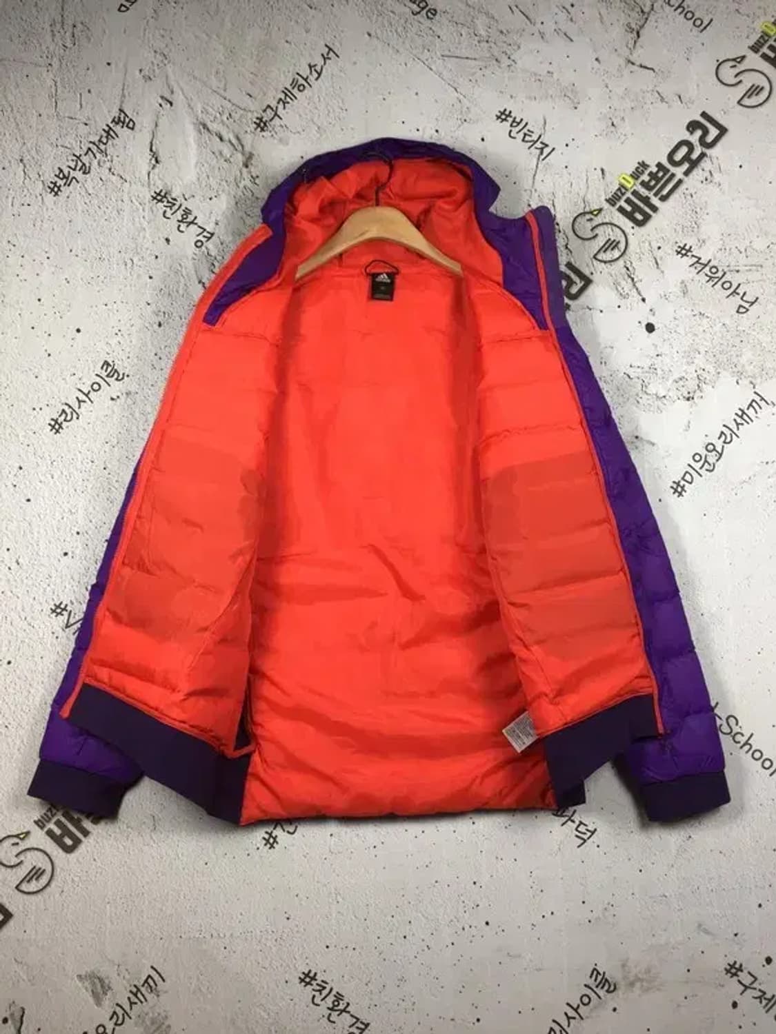 아디다스 덕다운 패딩 점퍼 오렌지 퍼플 110 3400202 상품이미지4