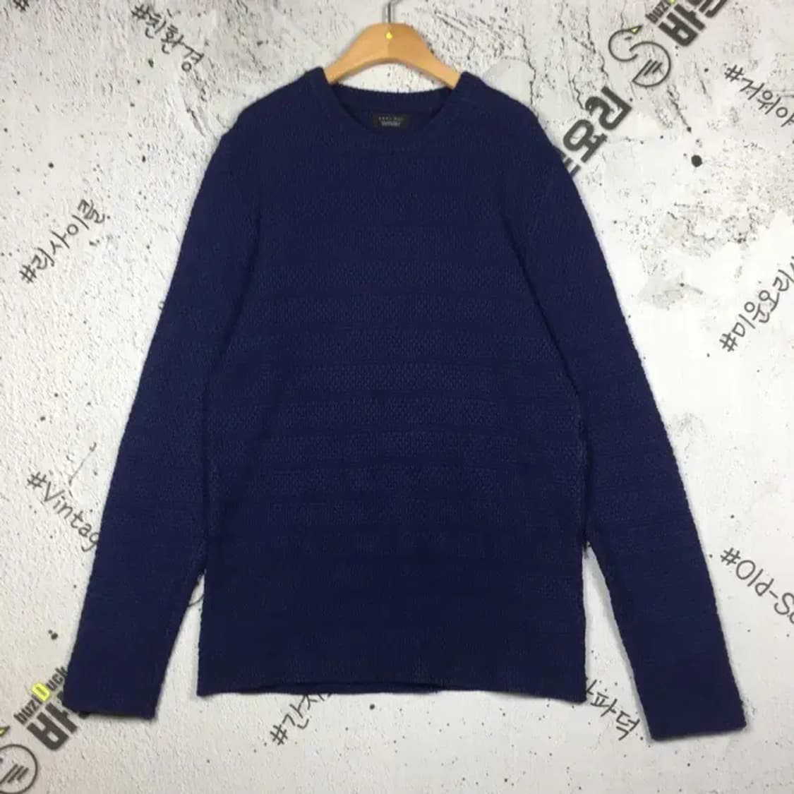 자라 맨 니트 스웨터 네이비 100 2400108 상품이미지1