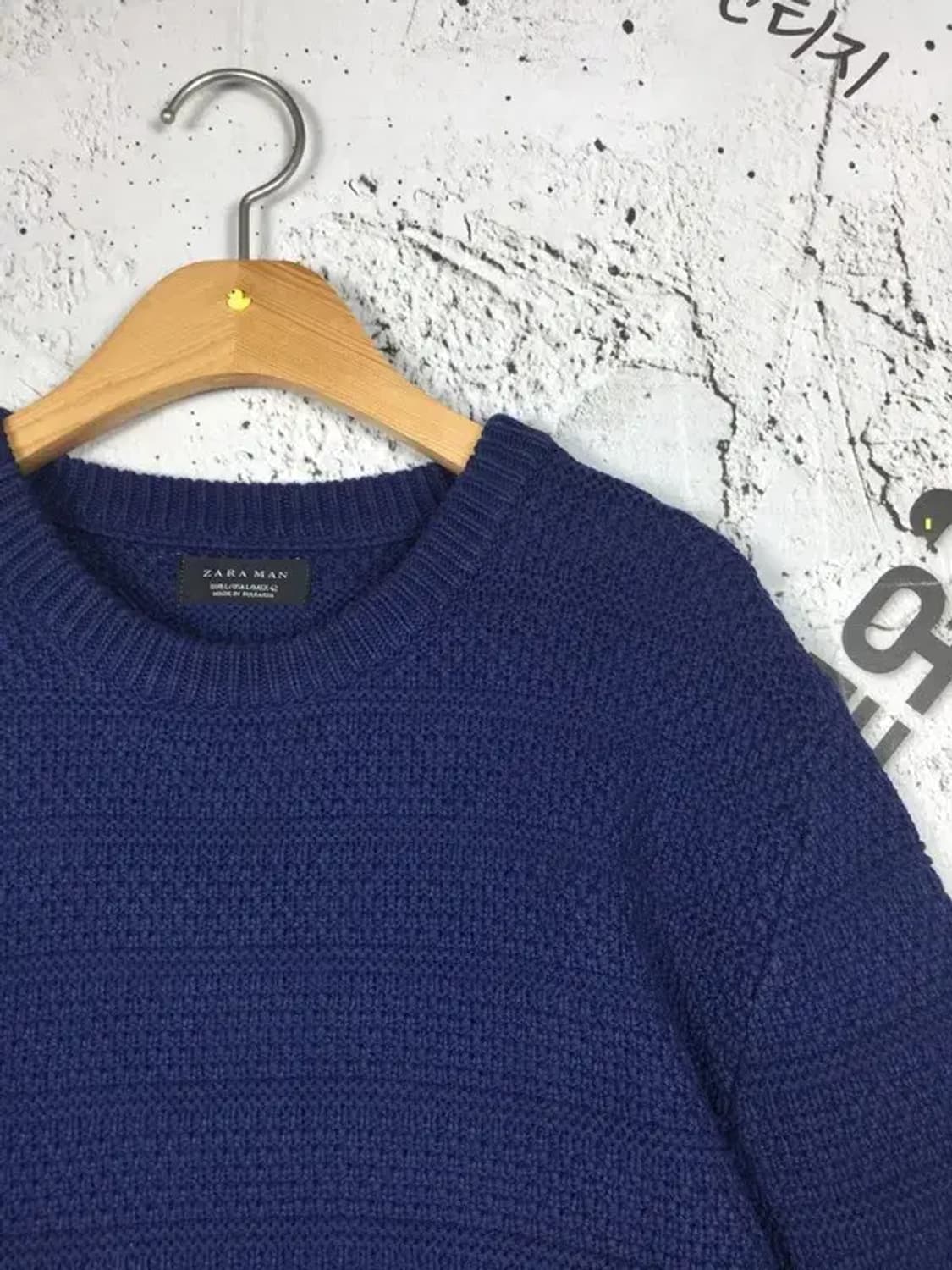 자라 맨 니트 스웨터 네이비 100 2400108 상품이미지4