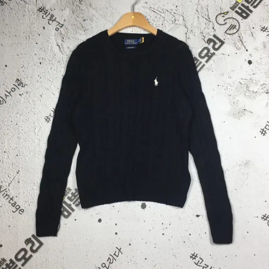 폴로랄프로렌 여성 라운드 케이블 니트 블랙 M 2400116 상품이미지1