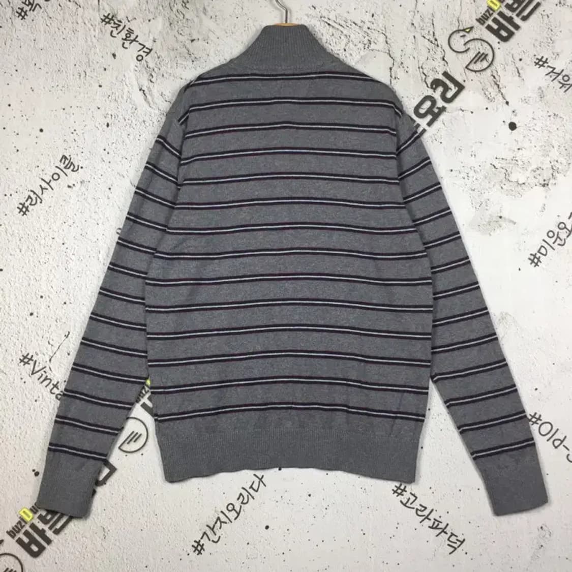 타미힐피거 코튼 캐시미어 하프집업 니트 그레이 M 2400109 상품이미지2