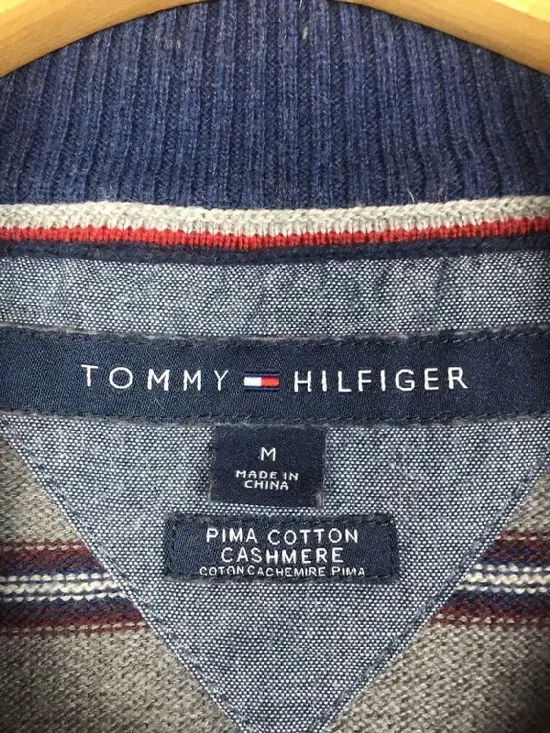타미힐피거 코튼 캐시미어 하프집업 니트 그레이 M 2400109 상품이미지8