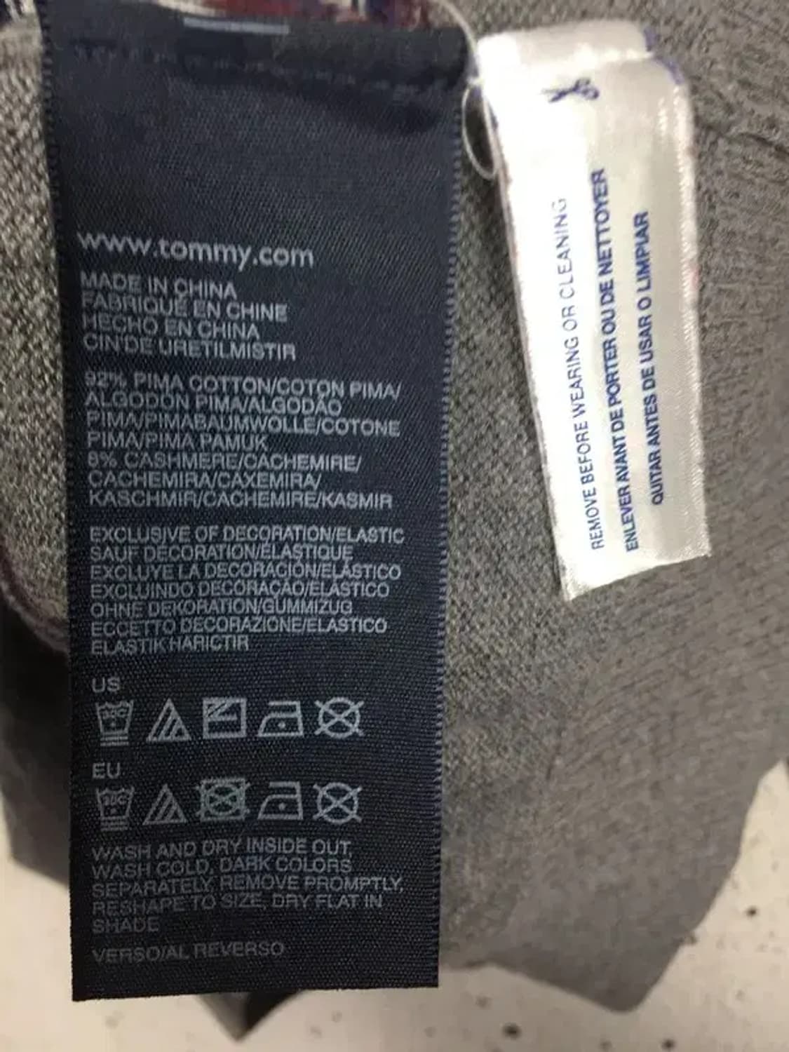 타미힐피거 코튼 캐시미어 하프집업 니트 그레이 M 2400109 상품이미지9