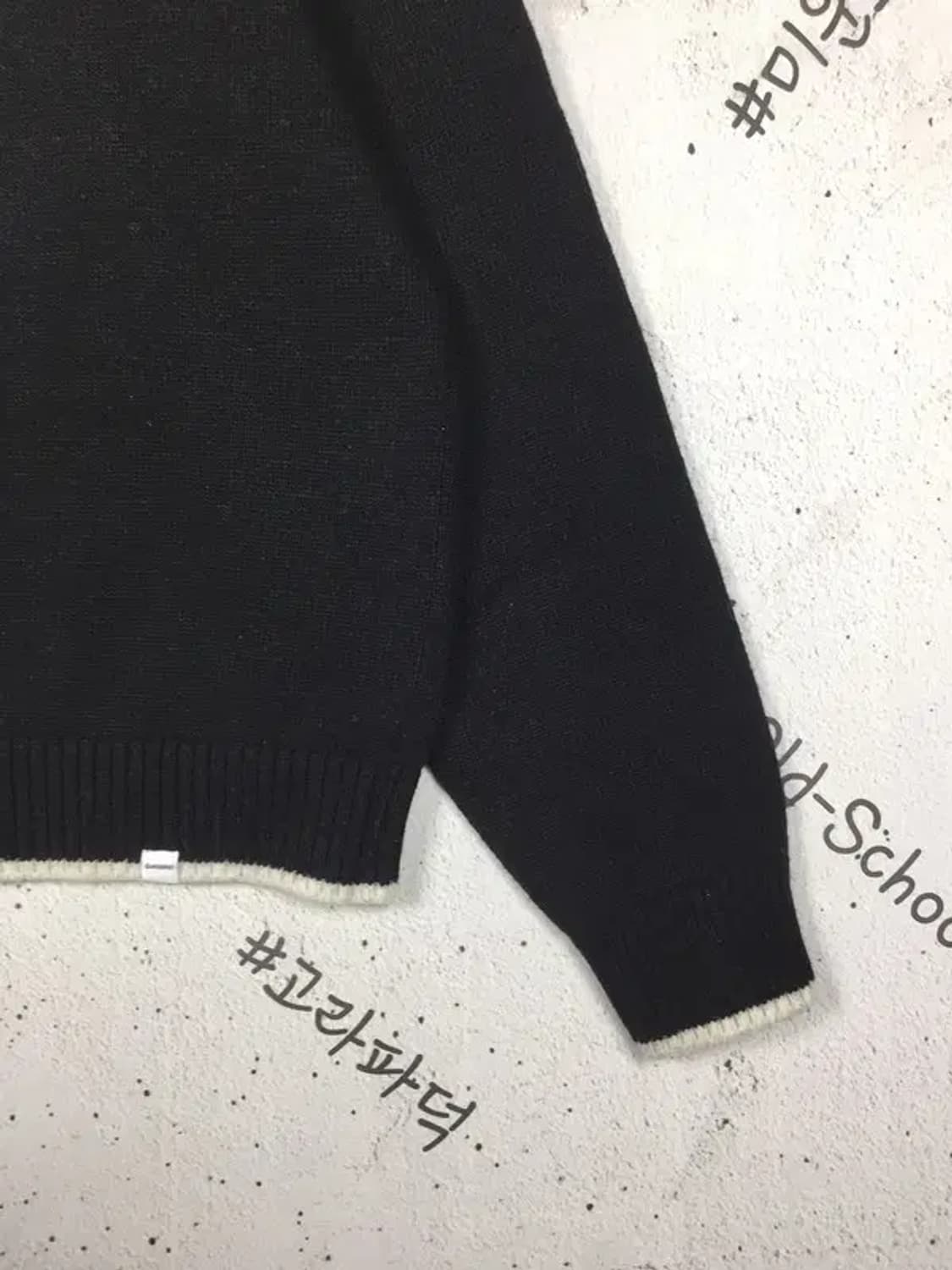 커버낫 빅로고 크루넥 니트 블랙 L 2400110 상품이미지7