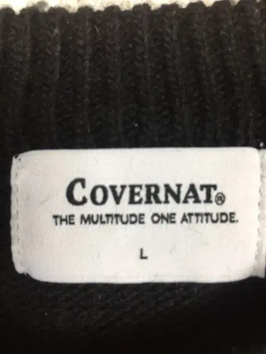 커버낫 빅로고 크루넥 니트 블랙 L 2400110 상품이미지8