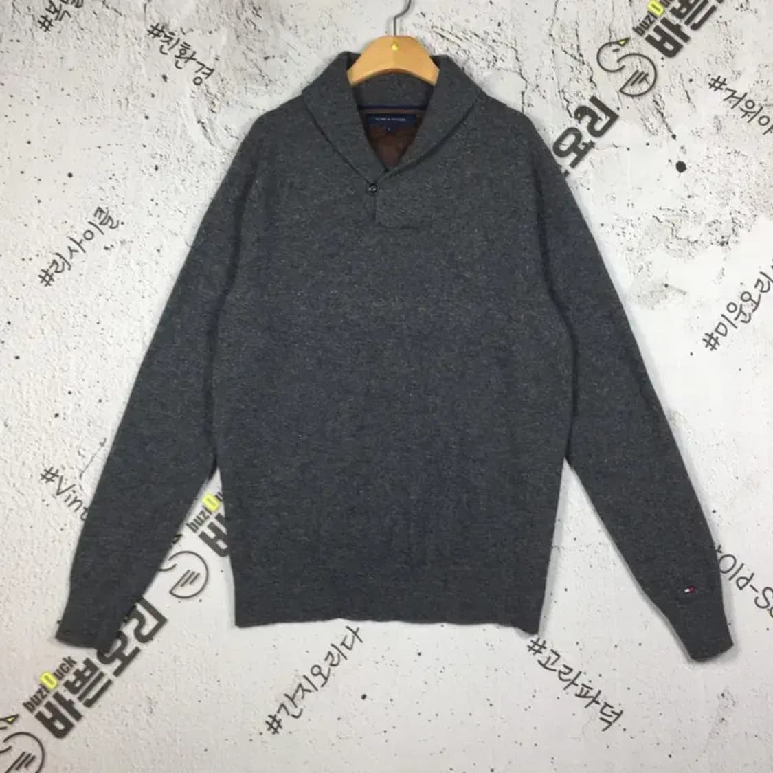 타미힐피거 숄카라 니트 그레이 L 2400112 상품이미지1