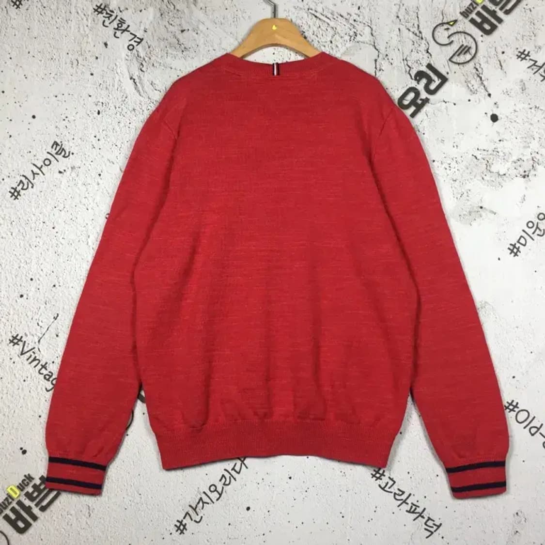 타미힐피거 이니셜 빅로고 니트 레드 L 2400113 상품이미지2