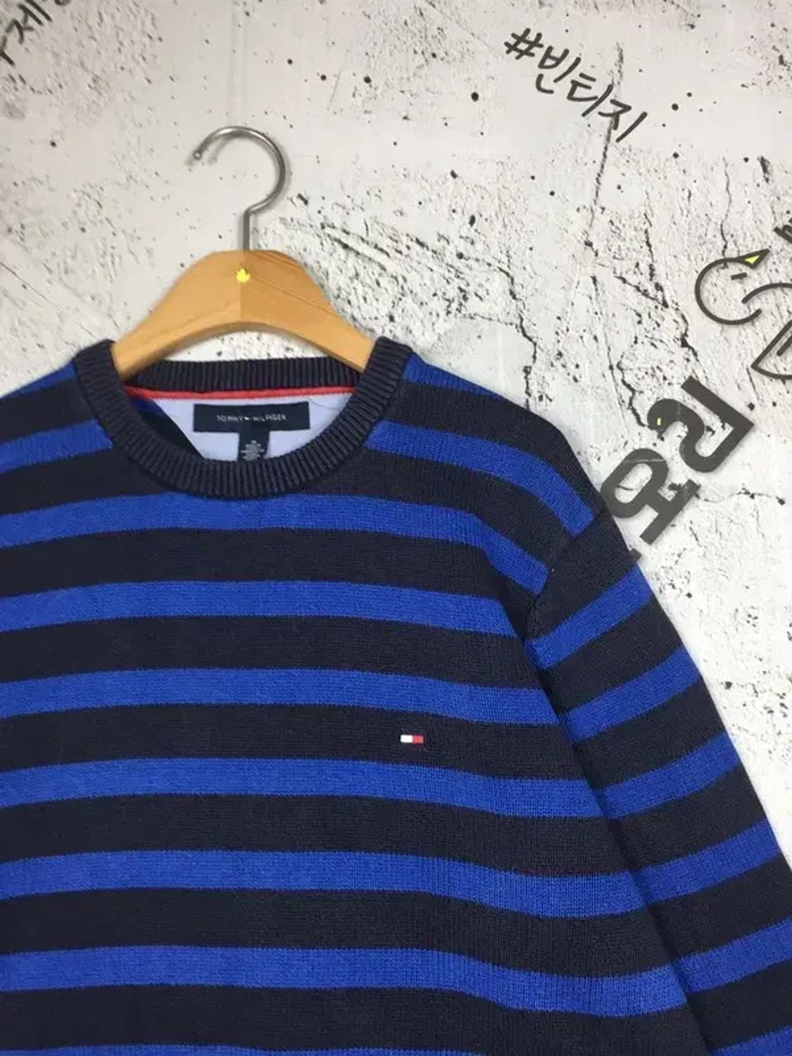 타미힐피거 캐주얼 스트라이프 니트 빈티지 블루 M 2400117 상품이미지4