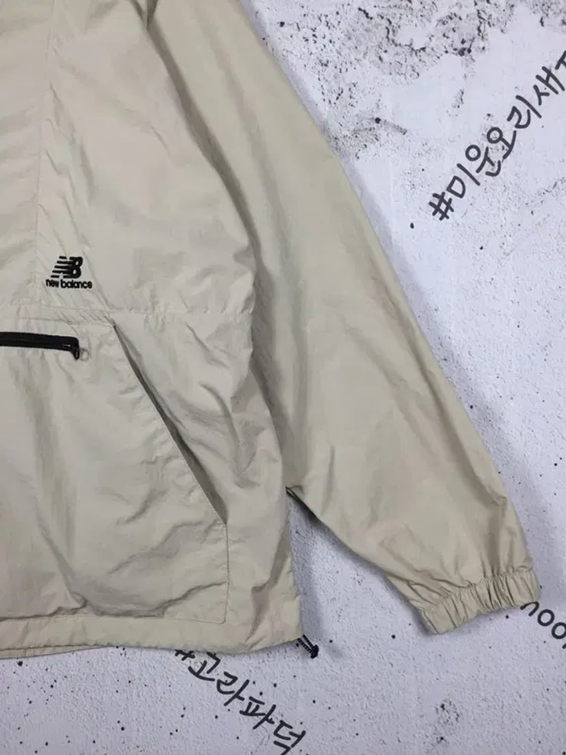 뉴발란스 UNI 에센셜 하프집업 아노락 베이지 L(100) 3800214 상품이미지6