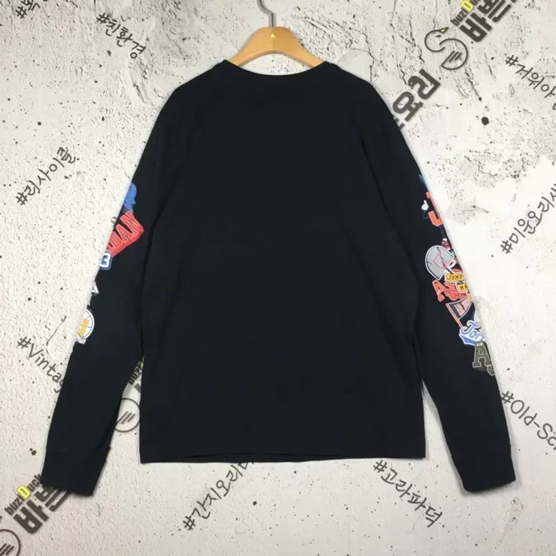 나이키조던 AJ 바시티 롱슬리브 긴팔 티 블랙 XL 2100174 상품이미지2