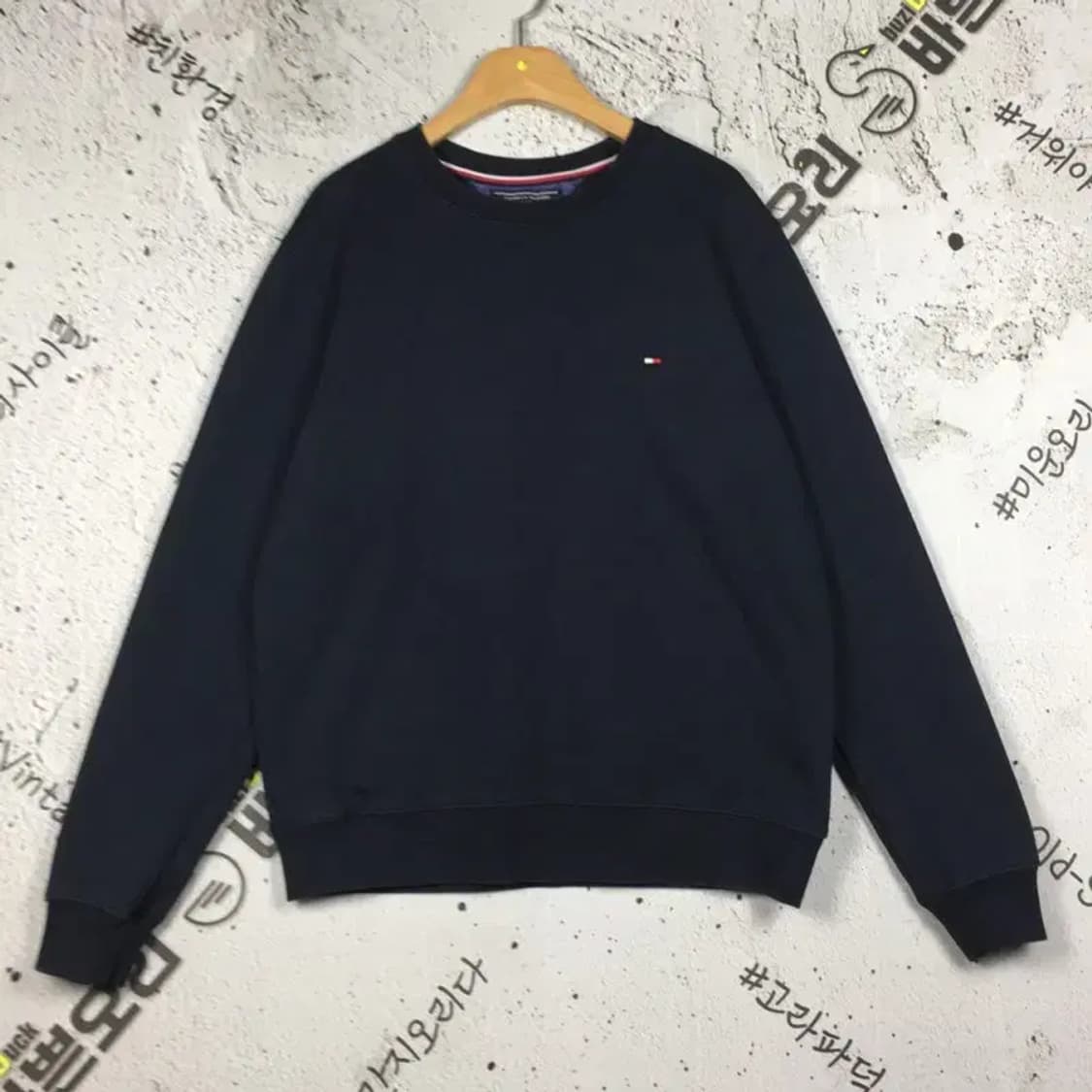 타미힐피거 기모 맨투맨 블랙 S 2200233 상품이미지1