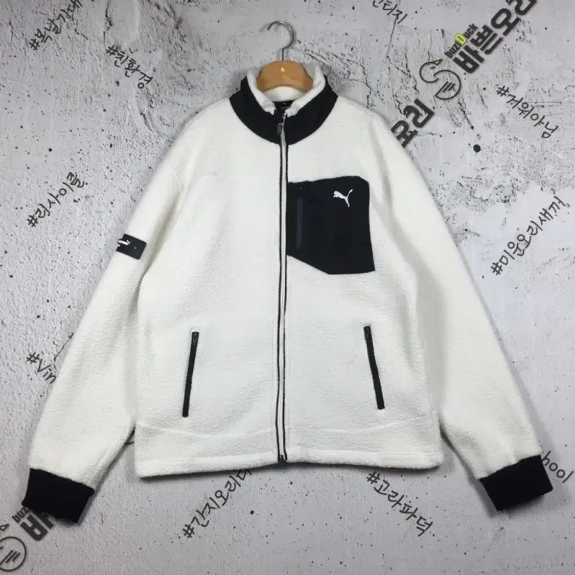 퓨마 주니어 플리스 집업 자켓 점퍼 화이트 180(L) 3400210 상품이미지1