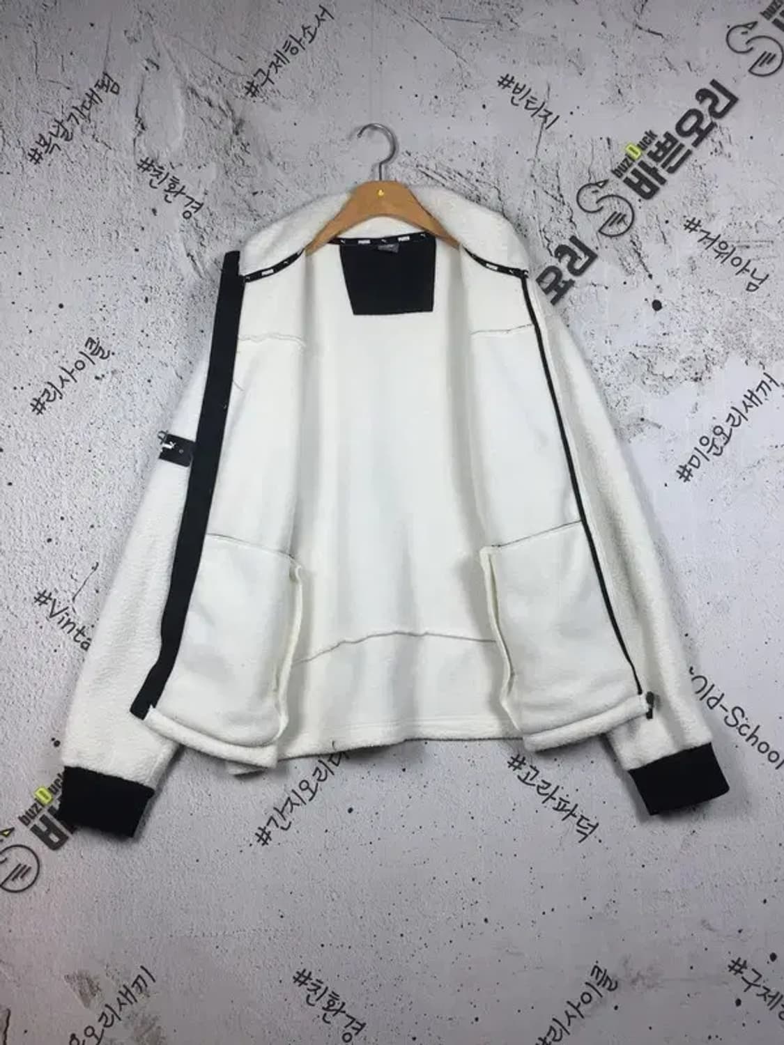 퓨마 주니어 플리스 집업 자켓 점퍼 화이트 180(L) 3400210 상품이미지3